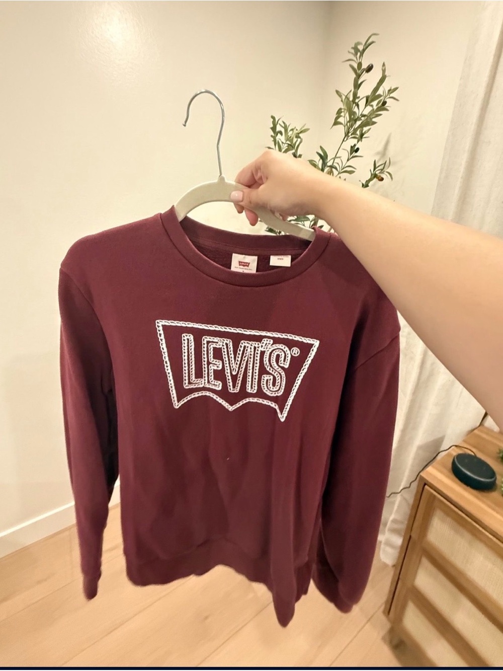 Levi's Maroon Crewneck Sweatshirt with White Logo